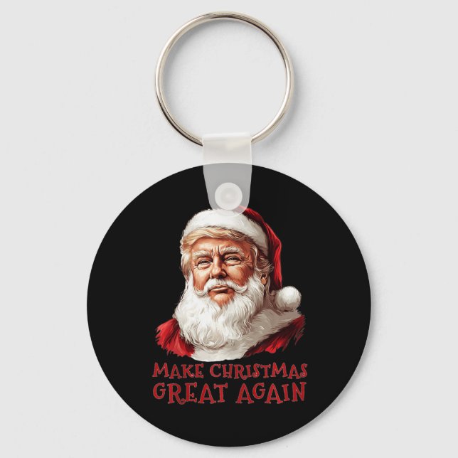 Funny Christmas Trump Santa Make Christmas Great A Key Ring (Front)