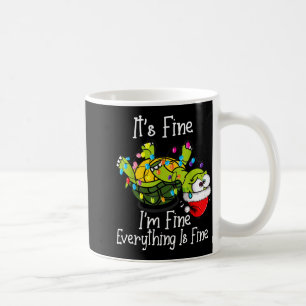 Funny Christmas Turtle It's Fine I'm Fine Everythi Coffee Mug