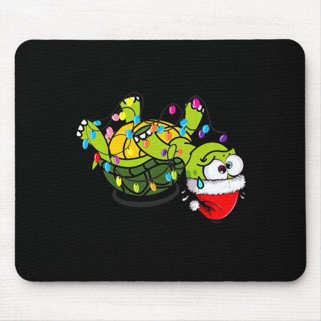 Funny Christmas Turtle It's Fine I'm Fine Everythi Mouse Mat (Front)