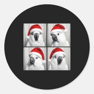 Funny Christmas Umbrella Atoo Santa Photo Booth Pa Classic Round Sticker