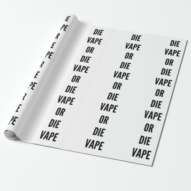 Funny Christmas vape or die vaping vapour Wrapping Paper (Unrolled)