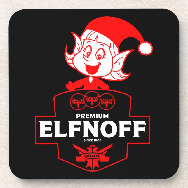 Funny Christmas Vodka Coaster (Front)