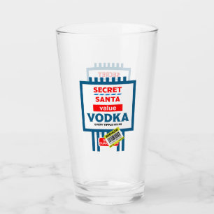 Funny Christmas Vodka Label Glass