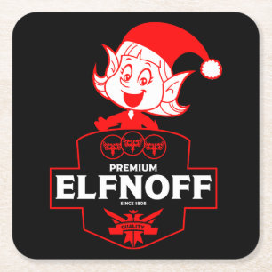 Funny Christmas Vodka Square Paper Coaster