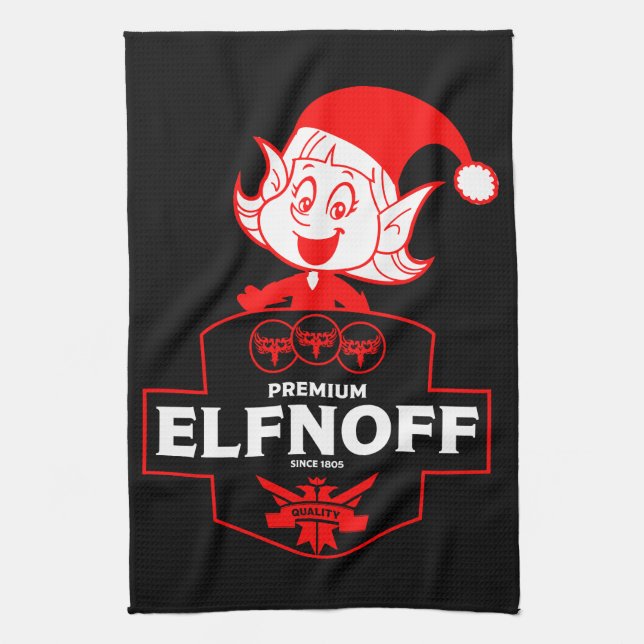 Funny Christmas Vodka Tea Towel (Vertical)