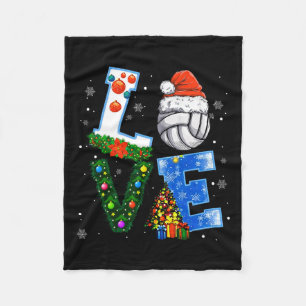 Funny Christmas Volleyball Players Lovers Xmas  Fleece Blanket