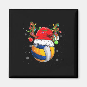 Funny Christmas Volleyball Santa Hat Reindeer Cute Magnet