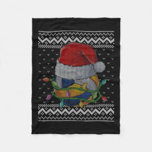 Funny Christmas Volleyball Santa Hat Xmas Pyjamas Fleece Blanket