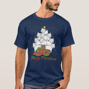 Funny Christmas Westie Dog Tree Xmas Santa Claus H T-Shirt