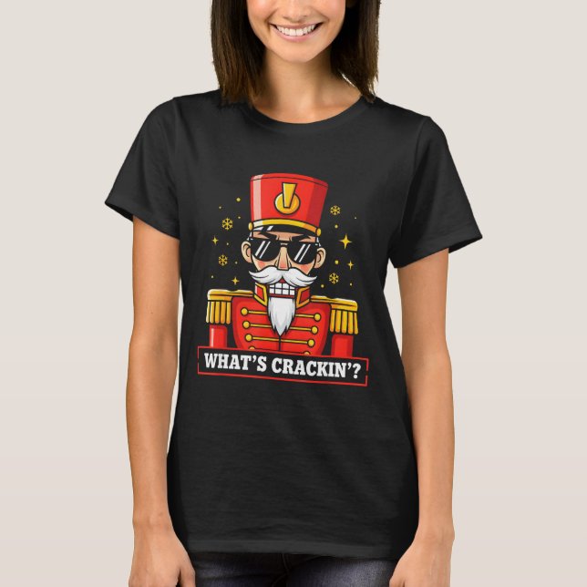 Funny Christmas Whats Crackin Nutcracker Men Kids  T-Shirt (Front)