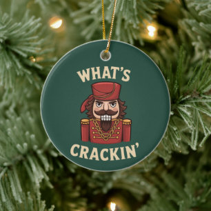 Funny Christmas What's Crackin' Nutcracker Xmas Ceramic Tree Decoration