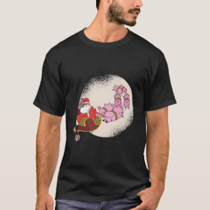 Funny Christmas When Pig Fly Oinkers Pulling Sleig T-Shirt