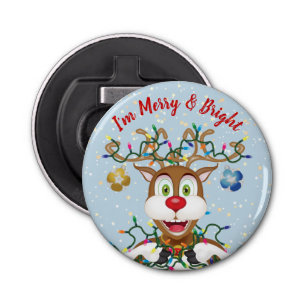Funny Christmas Whimisical Reindeer Bottle Opener