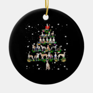 Funny Christmas Whippet Dog Lovers Gift Essential Ceramic Tree Decoration