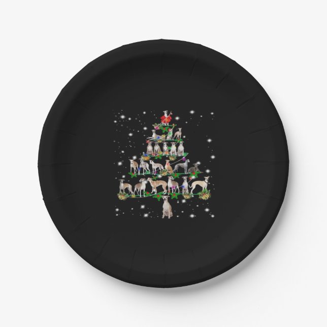 Funny Christmas Whippet Dog Lovers Gift Essential  Paper Plate (Front)