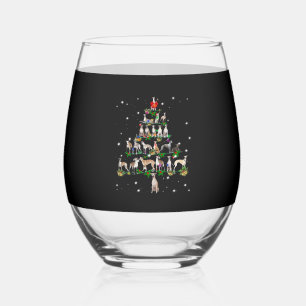 Funny Christmas Whippet Dog Lovers Gift Essential Stemless Wine Glass