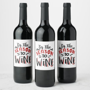 funny Christmas wine Season party Wine Label