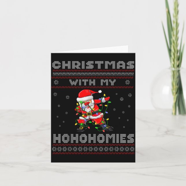 Funny Christmas With My Ho Ho Homies - Family Dabb Card (Front)