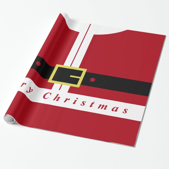 Funny Christmas Wrapping Paper Santa Design Gift (Unrolled)