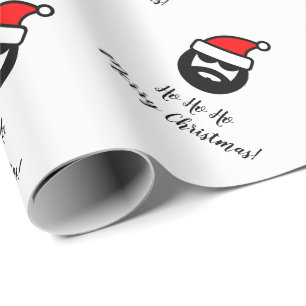 Funny Christmas wrapping paper with cool Santa