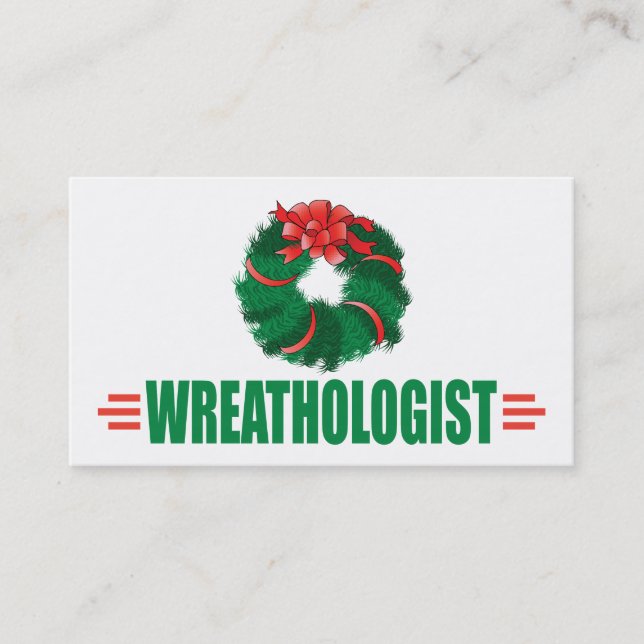Funny Christmas Wreath Business Card (Front)