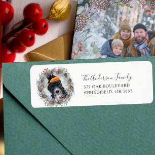 Funny Christmas Wreath Return Address