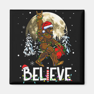 Funny Christmas Xmas Bigfoot Believe Sasquatch In Magnet