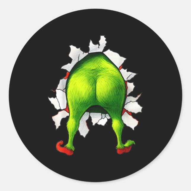 Funny Christmas Xmas Character Matching Family Par Classic Round Sticker (Front)