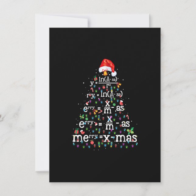 funny christmas xmas clothing math christmas tree invitation (Front)