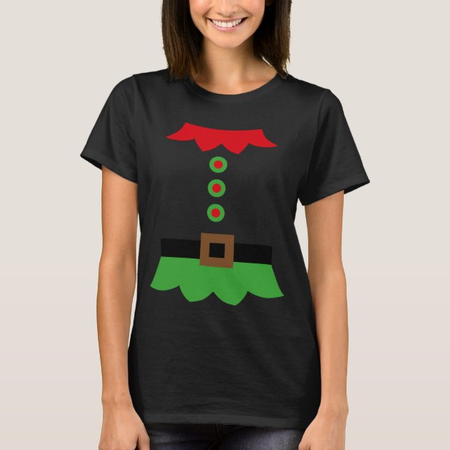Funny Christmas Xmas Elf Costume T-Shirt (Front)