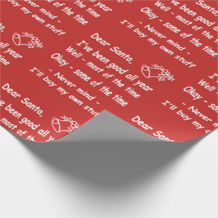 funny Christmas Xmas gift wrap Dear Santa letter
