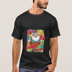 Funny Christmas Xmas holiday western Santa howdy H T-Shirt