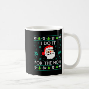 Funny Christmas Xmas Inappropriate Santa I Do It F Coffee Mug