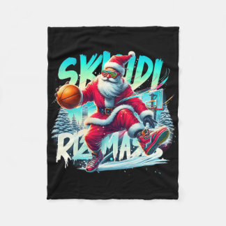 Funny Christmas Xmas Skibidi Rizzmas Santa Basketb Fleece Blanket