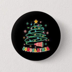 Funny Christmas Xmas Vibes Sonographer Ultrasound  6 Cm Round Badge