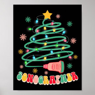 Funny Christmas Xmas Vibes Sonographer Ultrasound  Poster