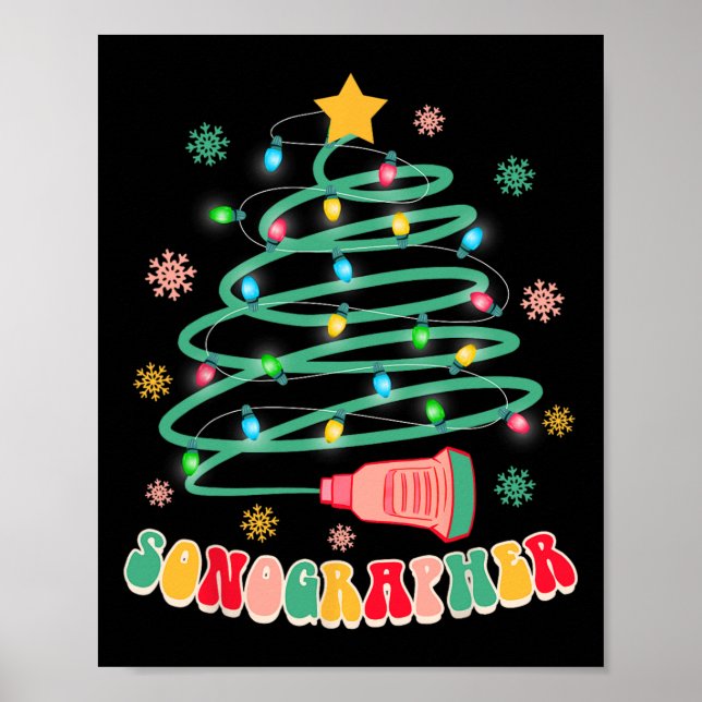 Funny Christmas Xmas Vibes Sonographer Ultrasound  Poster (Front)