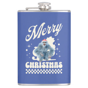 Funny Christmas Yeti Holiday Humour Hip Flask