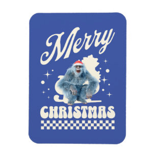 Funny Christmas Yeti Holiday Humour Magnet