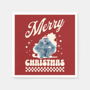 Funny Christmas Yeti Holiday Humour Napkin
