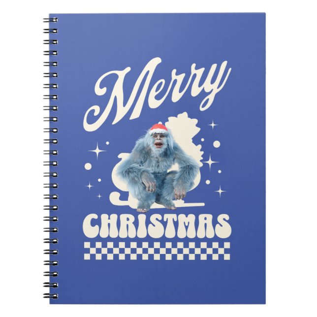 Funny Christmas Yeti Holiday Humour Notebook (Front)