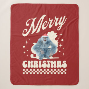 Funny Christmas Yeti Holiday Humour Sherpa Blanket