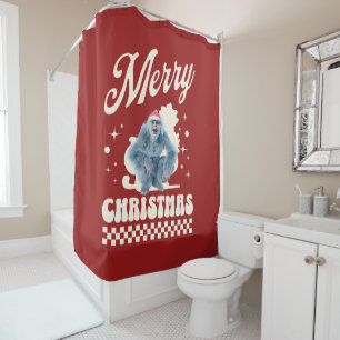 Funny Christmas Yeti Holiday Humour Shower Curtain