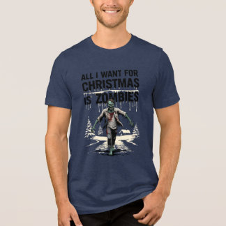 Funny Christmas Zombies for Christmas Tri-Blend Shirt