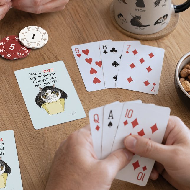 Funny Chubby Tabby Cat Box Playing Cards (Creator Uploaded)