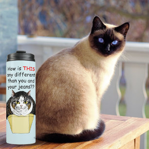 Funny Chubby Tabby Cat Box Thermal Tumbler