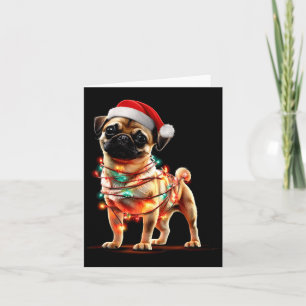 Funny Chug Christmas Graphics Dog Lights Lover  Card