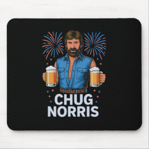 Funny Chug Norris Beer Shirt Usa 4th Of July Drink Mouse Mat