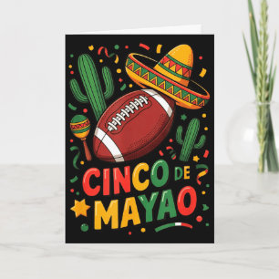 Funny cinco de mayo american football dad mum wome card
