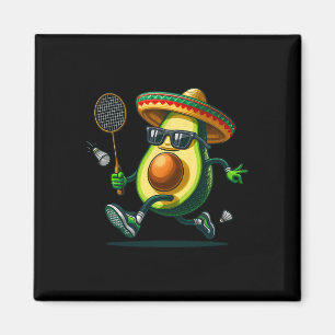 Funny Cinco De Mayo Avocado Showing Dminton Skills Magnet